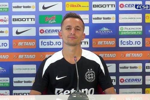 Marius Ștefănescu, primul interviu la FCSB, foto: captură YouTube FCSB TV