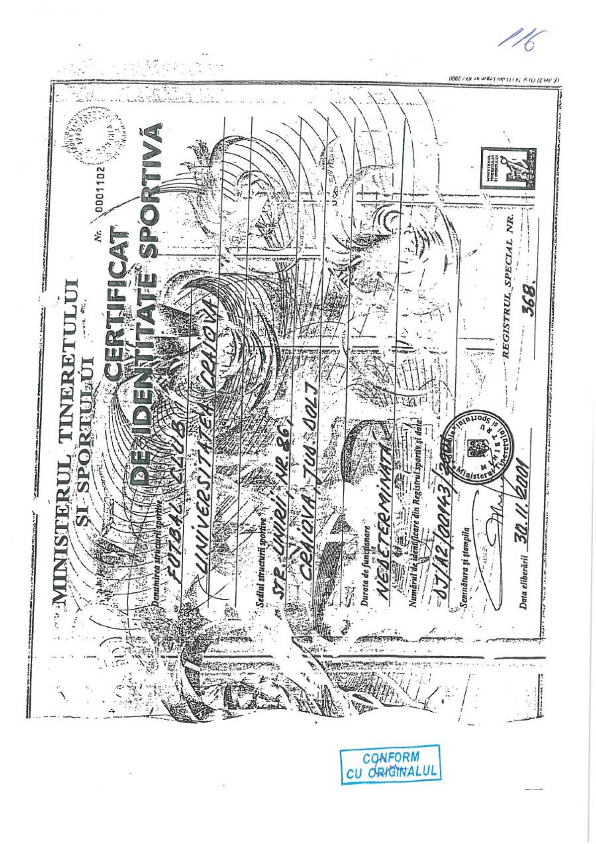 Documentele publicate de FCU Craiova: Adrian Mititelu susține că echipa sa deține sigla și palmaresul Universității