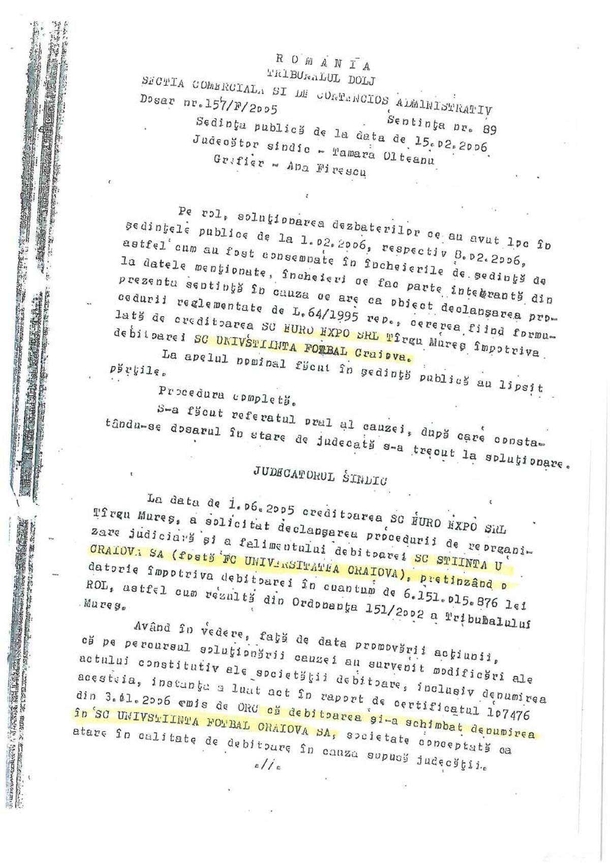 Documentele publicate de FCU Craiova: Adrian Mititelu susține că echipa sa deține sigla și palmaresul Universității