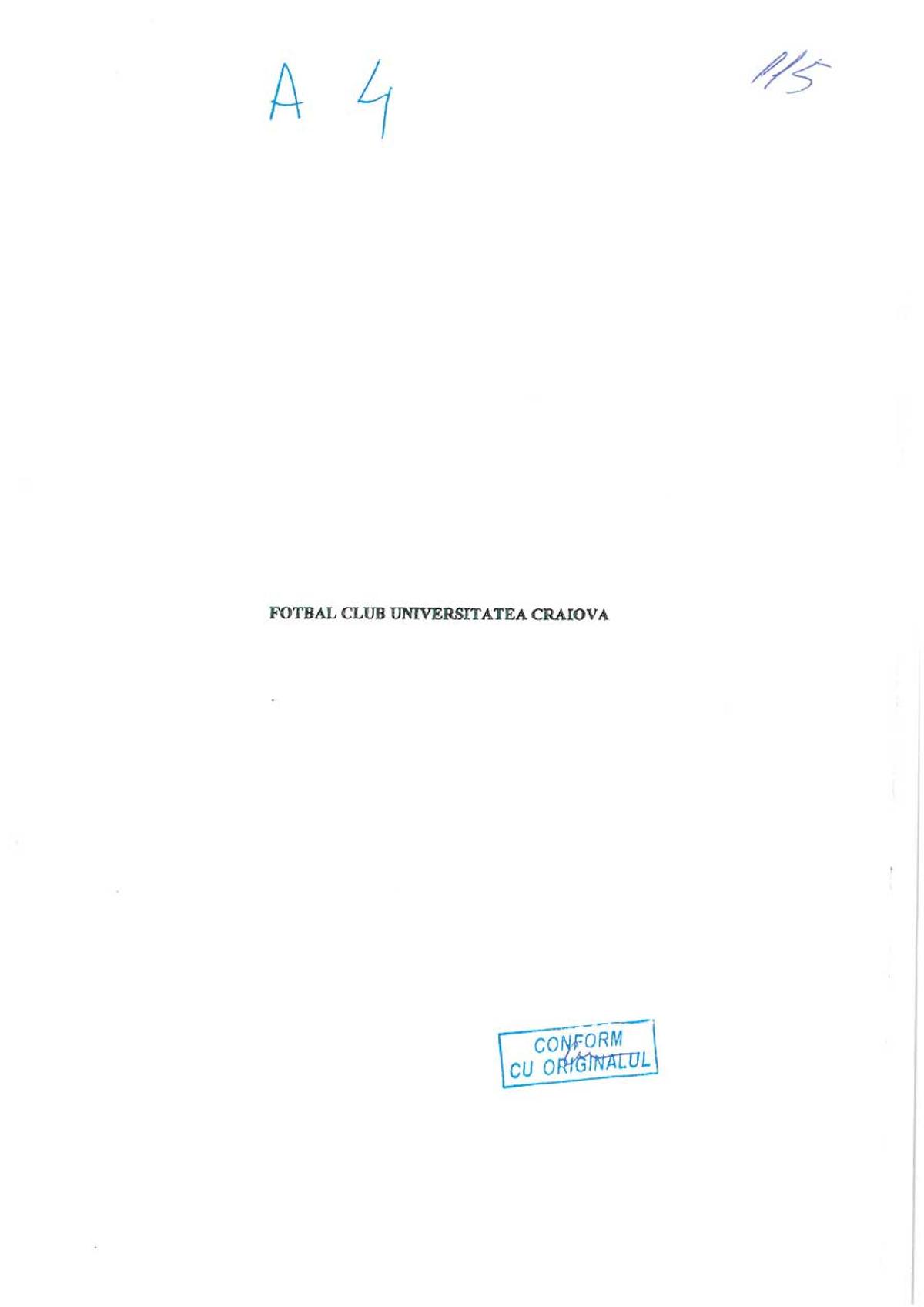 Documentele publicate de FCU Craiova: Adrian Mititelu susține că echipa sa deține sigla și palmaresul Universității