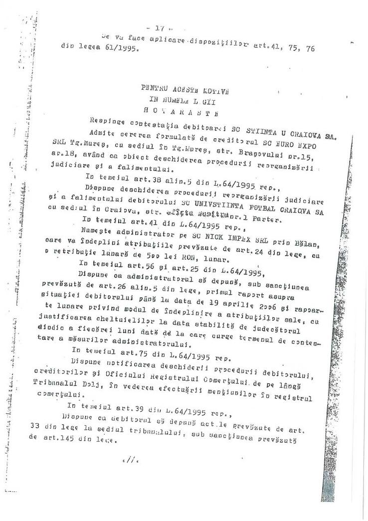 Documentele publicate de FCU Craiova / Sursă foto: Facebook