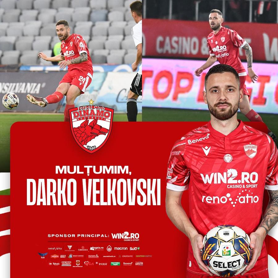 Darko Velkovski a plecat de la Dinamo, foto: Facebook Dinamo București Șocul verii la Dinamo: a plecat cel mai valoros jucător din lot!