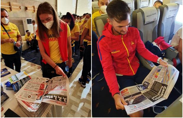Cu Gazeta Sporturilor spre Tokyo » Olimpicii României au răsfoit ediția specială dedicată lor de GSP în ziua zborului