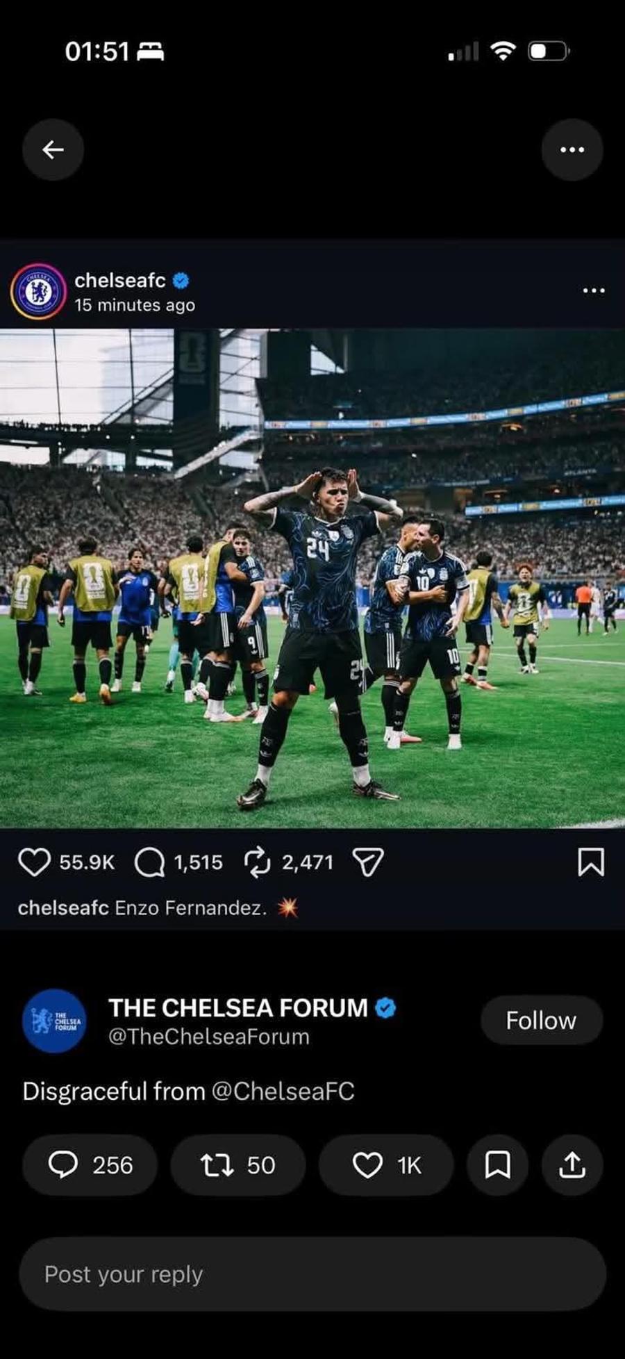 Gafă de proporții a lui Chelsea, în timp ce Anglia era eliminată de Argentina de la Mondial: „Ce rușine de club!”