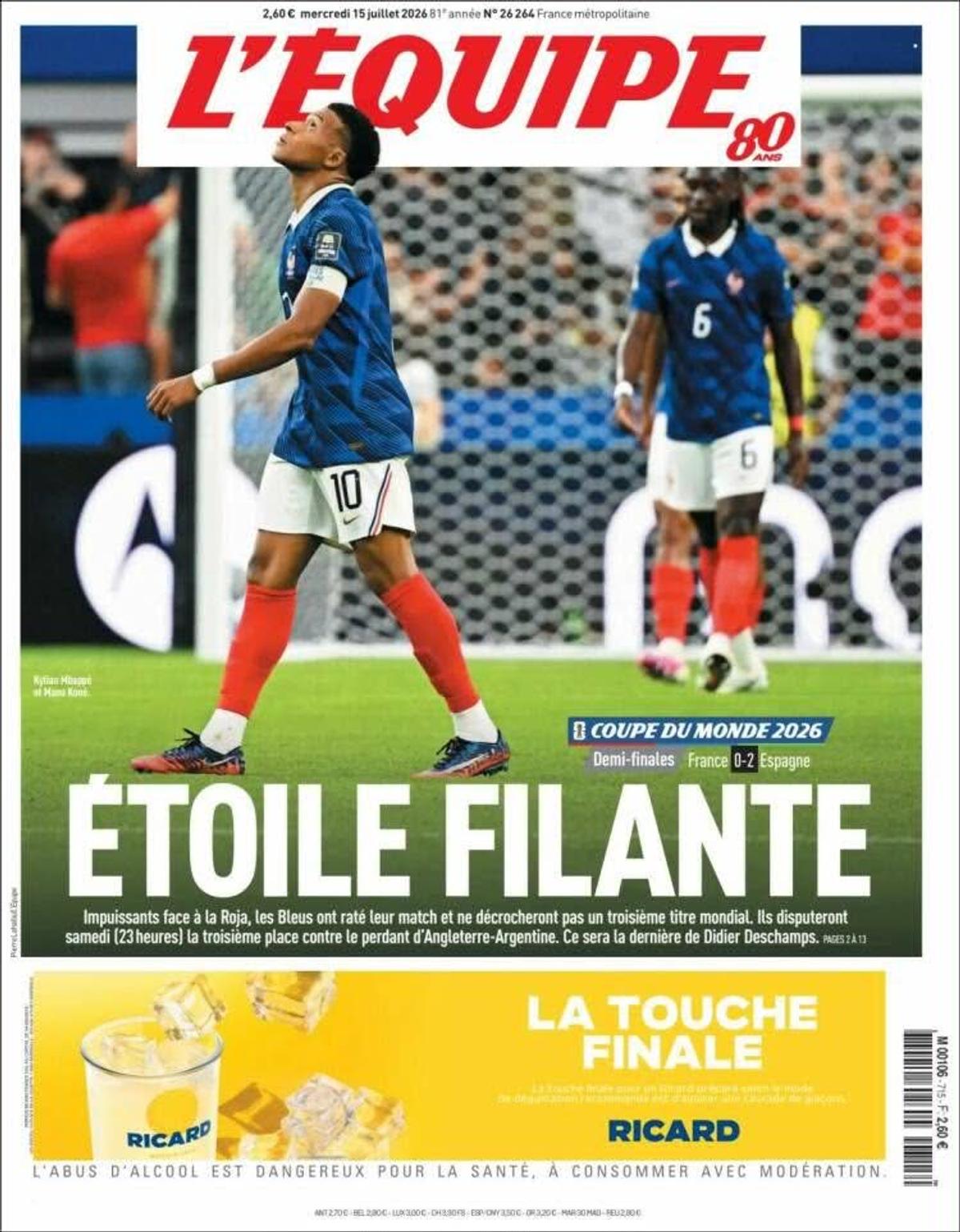 Ce au titrat cele mai importante ziare din Franța și Spania, după semifinala de la Campionatul Mondial