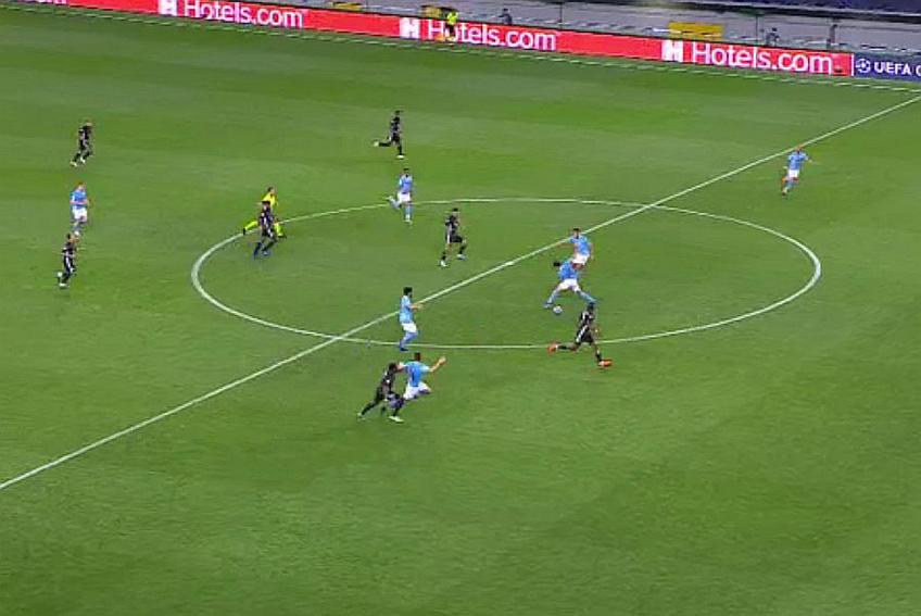 Dembele a marcat după un duel cu Laporte // FOTO: Captură TV Telekom Sport