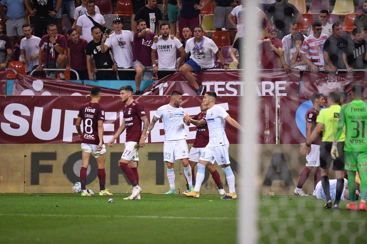 S-au luat la bătaie! Nervi întinși la maximum în finalul derby-ului Rapid - FCSB » 2 jucători au fost eliminați