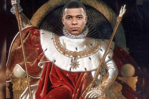 Fotomontaj cu Kylian Mbappe, făcut de unul dintre fanii lui PSG // sursă foto: Twitter