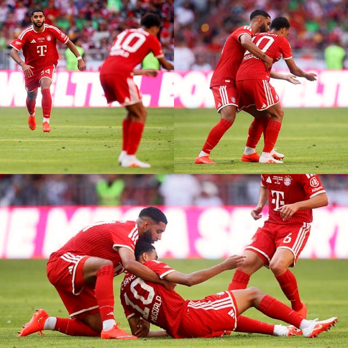 Momente de panică în amicalul lui Bayern » Jamal Musiala s-a prăbușit pe teren la două minute după gol