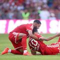 Jamal Musiala a marcat în Bayern - Leipzig, apoi s-a prăbușit pe gazon // FOTO: X