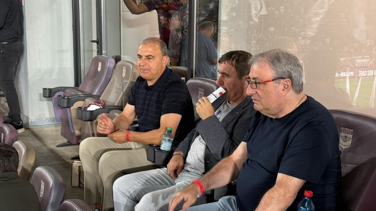 Jean Valvis, Gică Hagi, Florin Cîțu și Dan Petrescu la Rapid - Dinamo