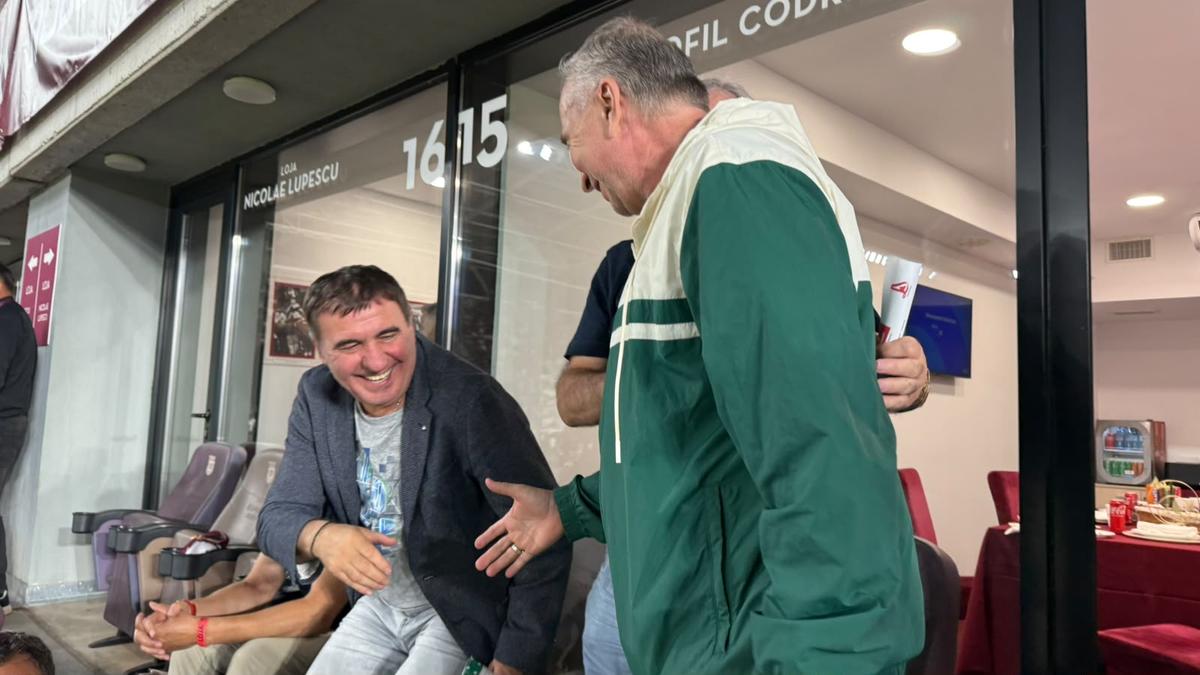 Jean Valvis, Gică Hagi, Florin Cîțu și Dan Petrescu la Rapid - Dinamo
