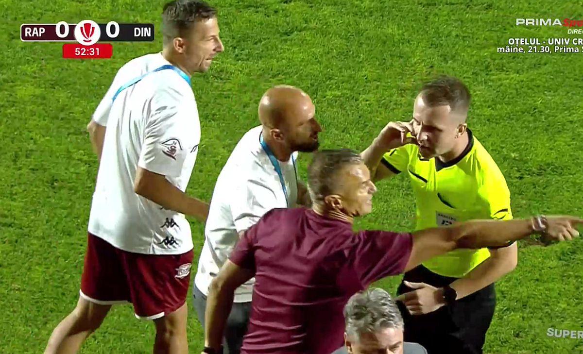 Daniel Pancu, eliminat după o criză de nervi în Rapid - Dinamo