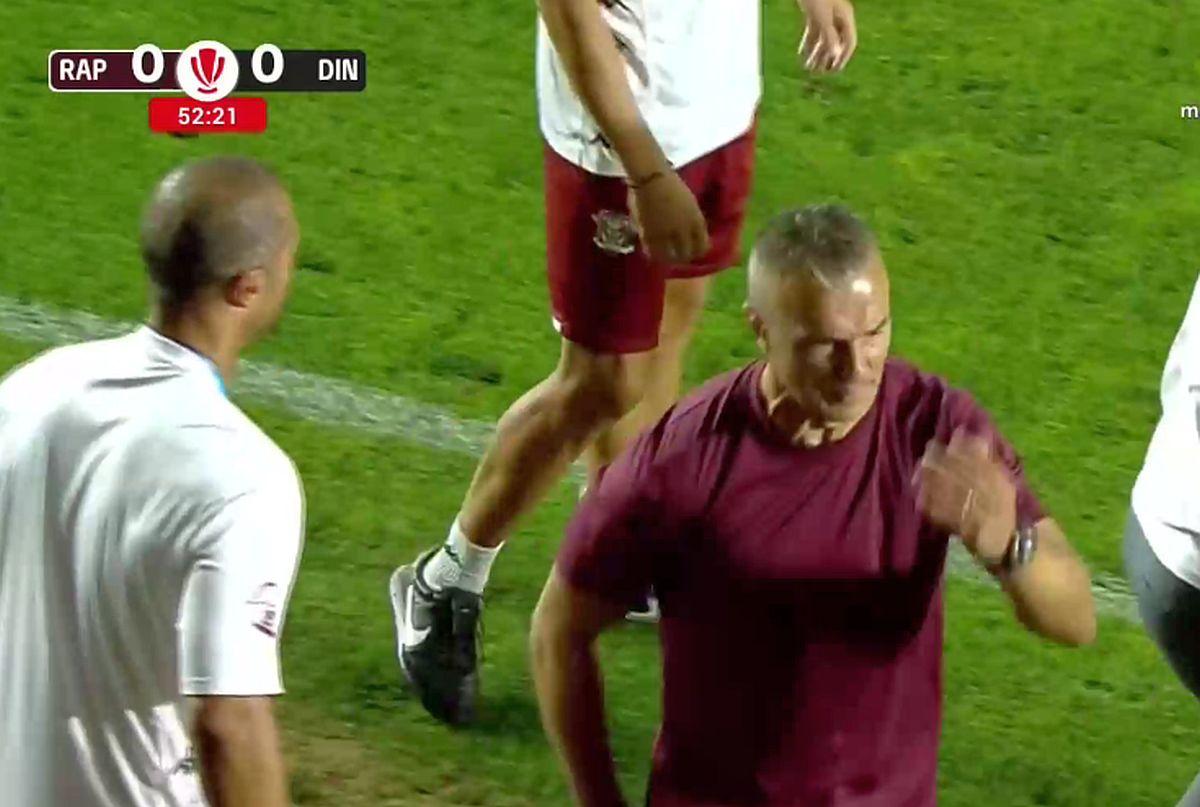 Daniel Pancu, eliminat după o criză de nervi în Rapid - Dinamo
