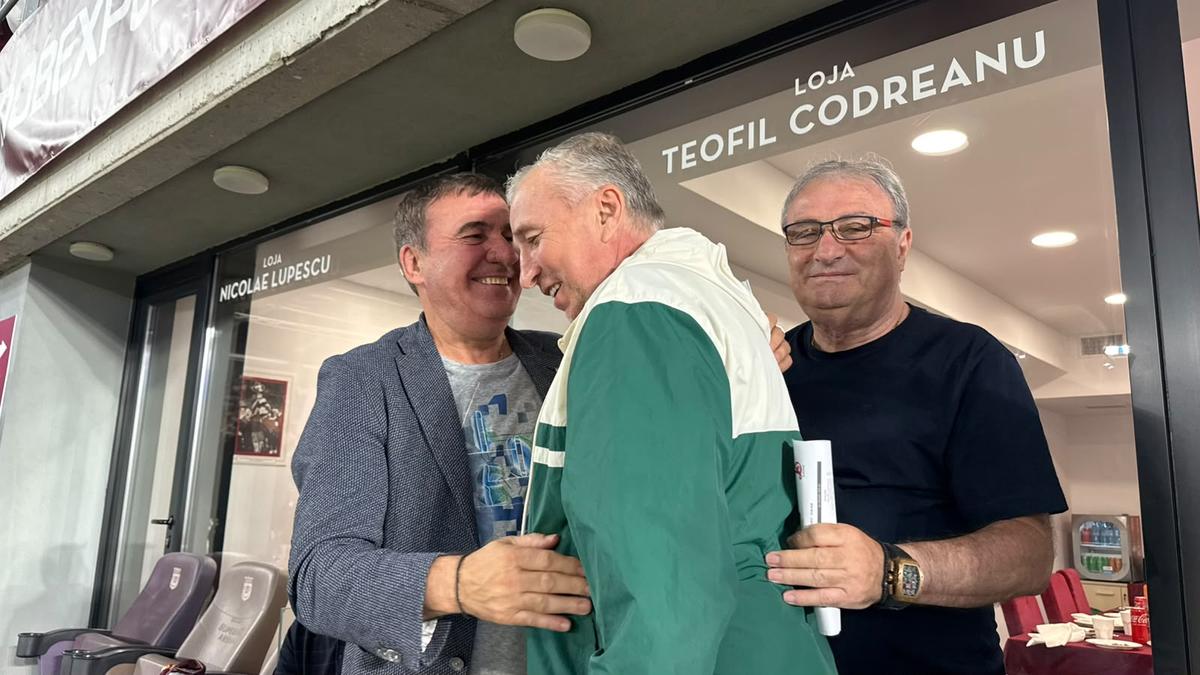 Jean Valvis, Gică Hagi, Florin Cîțu și Dan Petrescu la Rapid - Dinamo