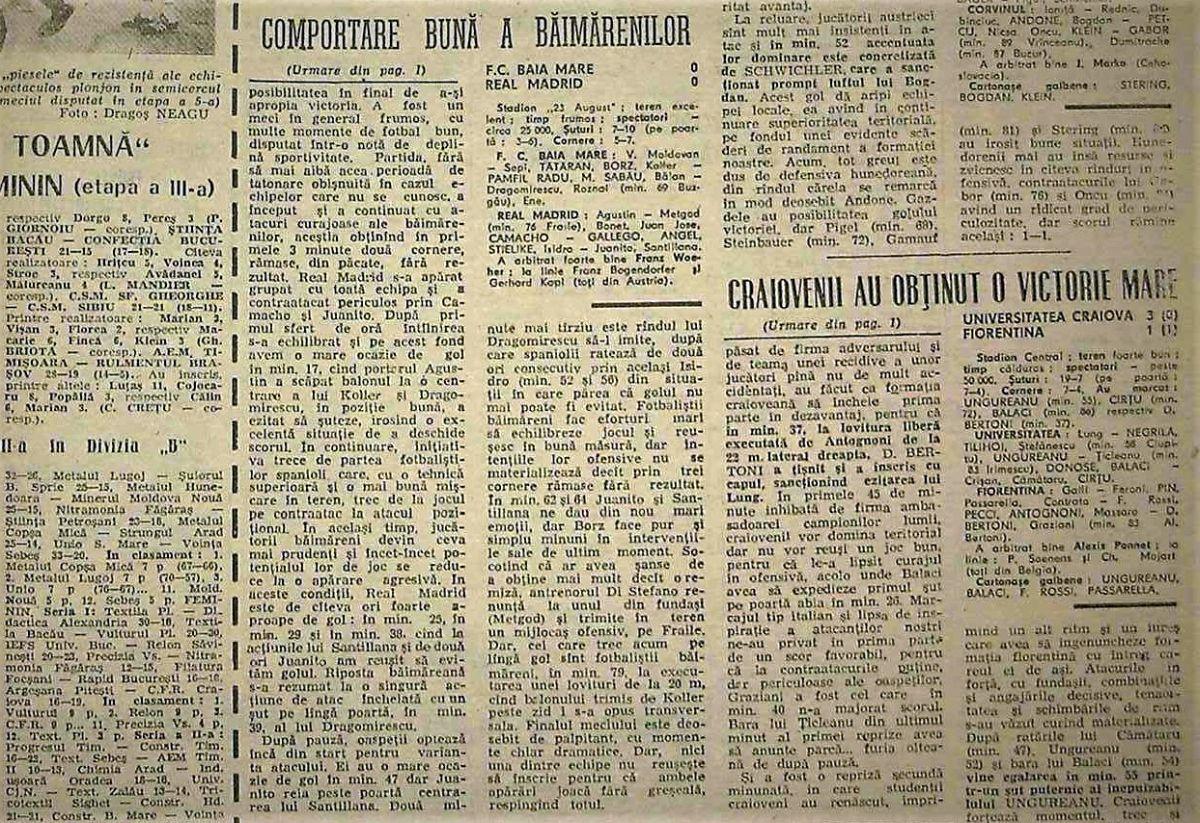 40 de ani de la cel mai şocant 0-0 din fotbalul românesc: Real Madrid n-a putut bate locul 9 din Divizia B!