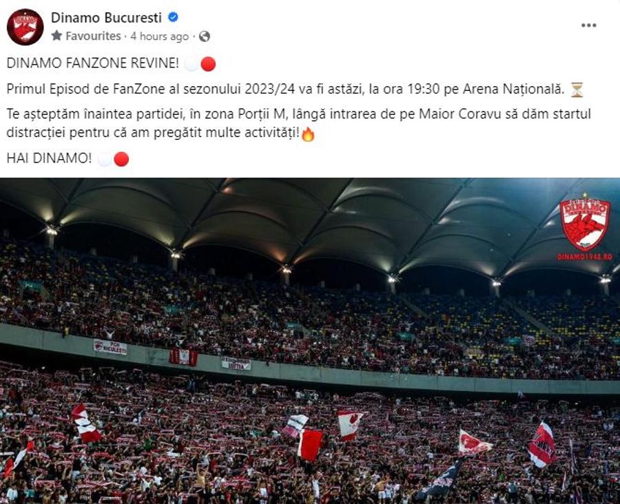 De la realizarea interviului, Dinamo a anunțat că va avea un fan zone organizat pentru meciul de diseară, cu FCU Craiova „Încă ni se pare «wow» să stăm de vorbă cu un jucător” » Tribuna Dinamo și pasiunea pentru „câinii roșii”: povestea tricoului viral cu fotbal-șampanie + moment amuzant cu suporterul de care a scris GSP: „Bă, ăsta e ăla al nostru!”