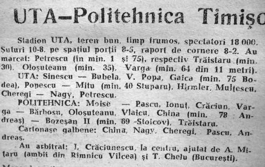 Caseta meciului UTA - Politehnica Timișoara 2-3 „Ce a fost necurat acolo?” » Meciul crucial suspectat de Gigi Mulțescu: „Coincidențe destul de ciudate”