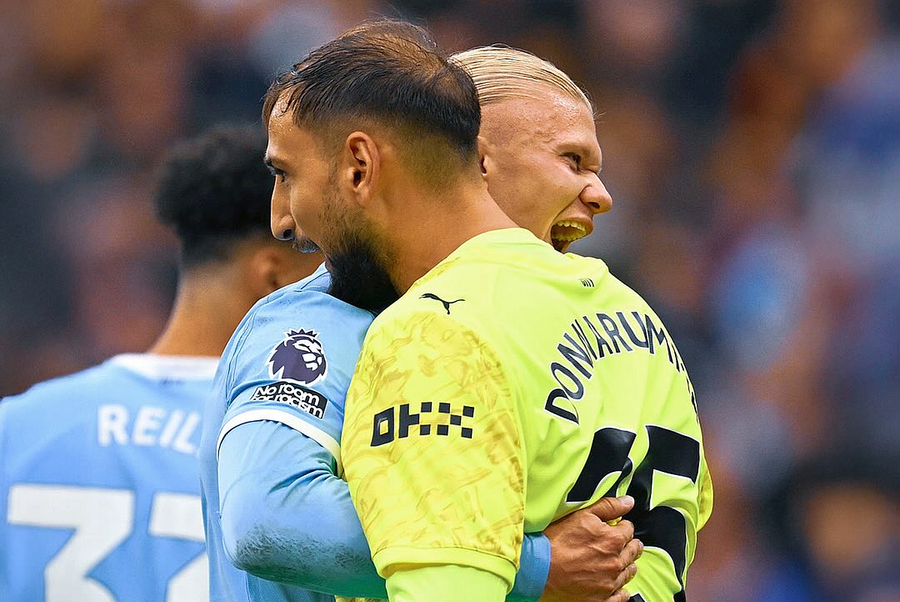 Erling Haaland și Gianluigi Donnarumma, colegi la Manchester City / Foto: Instagram Președintele lui PSG îl atacă pe Gigio Donnarumma: „Trăia încă în alte vremuri”