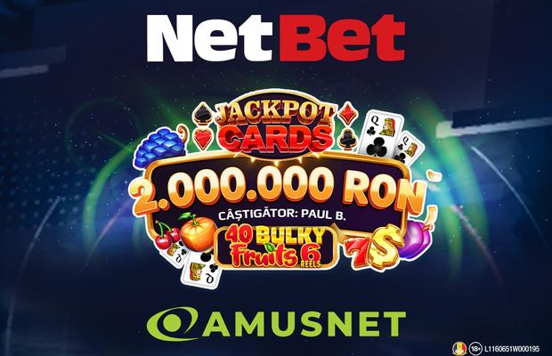 Câștig senzațional la NetBet Casino: peste 2 milioane de lei la Jackpot Cards Amusnet