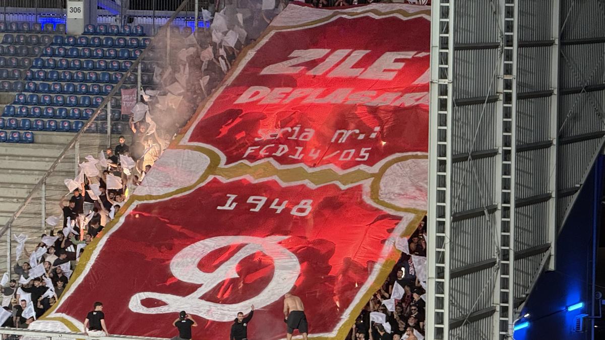 Scenografii FABULOASE la Petrolul - Dinamo! Reverență pentru trei boxeri uriași ai Ploieștiului + torțe și fumigene în peluza „câinilor”