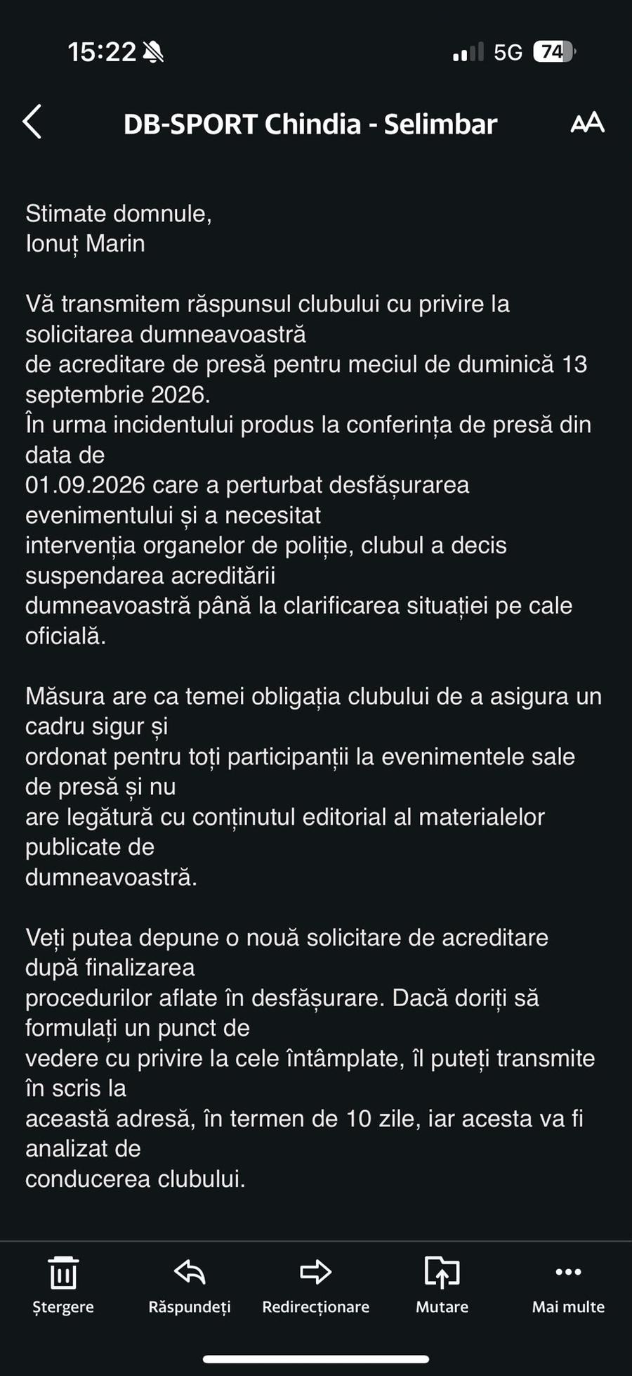 Război total între Chindia și un jurnalist local » „De la conferința cu Grozavu mi s-a tras!” vs „A furat conținut de pe pagina clubului!”