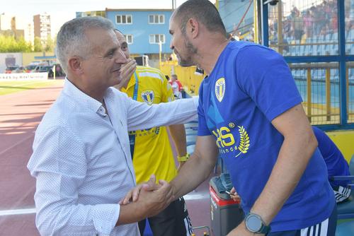 Costel Lazăr, președintele de la Petrolul, alături de antrenorul Nicolae Constantin // foto: Imago Images