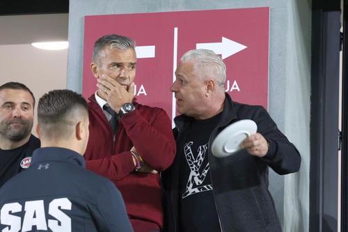 Marius Șumudică alături de Daniel Pancu în Giulești, foto: Ionuț Iordache (GSP.ro)