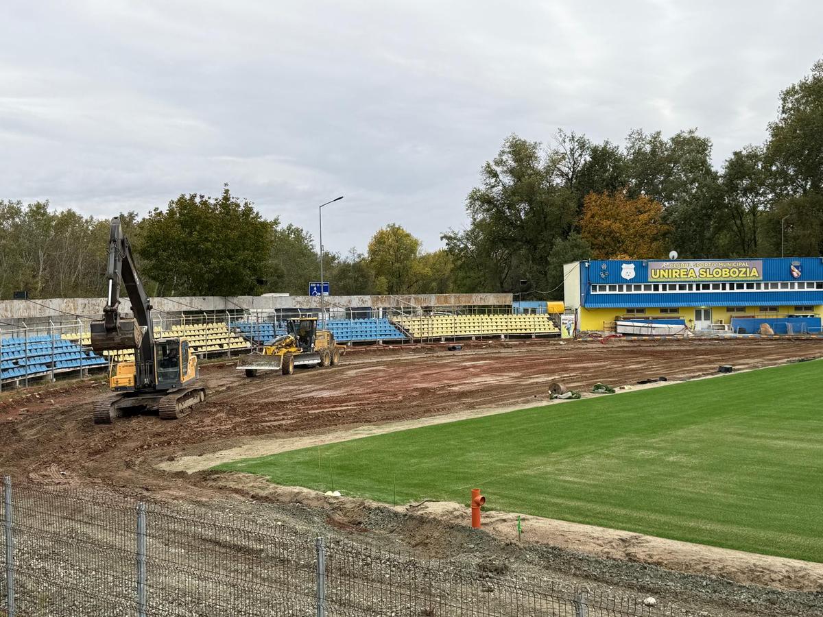 Cum arată lucrările la stadionul din Slobozia