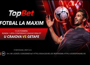 Bet Builder U Craiova vs Getafe, cota 6.00 la TopBet