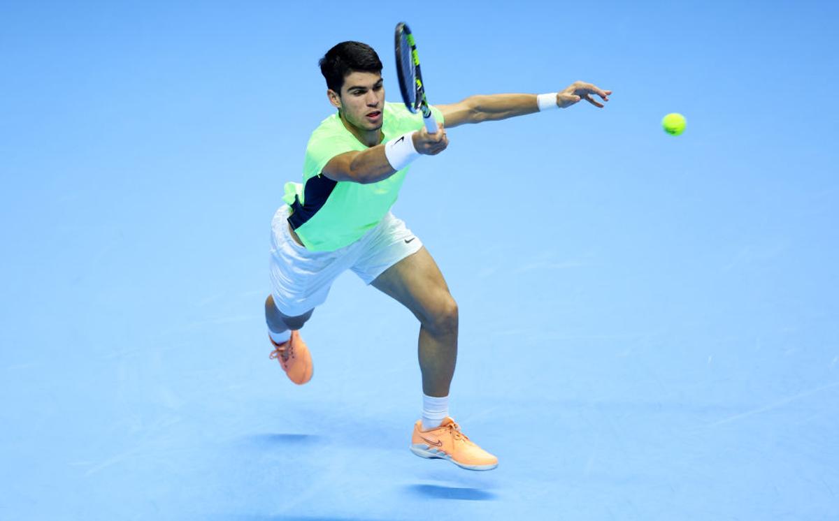 Cele mai spectaculoase imagini din duelul Alcaraz - Rublev, Turneul Campionilor 2023