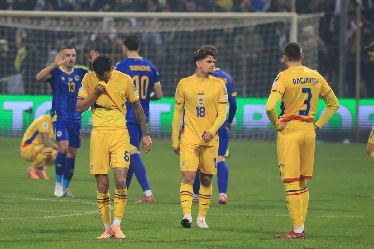 Imagini de la finalul meciului Bosnia - România