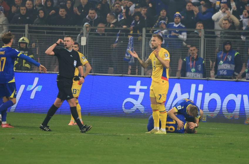 Denis Drăguș, eliminat la două minute după ce a intrat/ foto Ionuț Iordache (GSP)