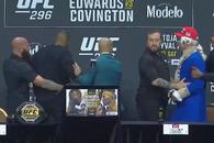 Gluma macabră a provocat HAOSUL la conferință » A aruncat cu bidonul în adversarul din main event-ul UFC!