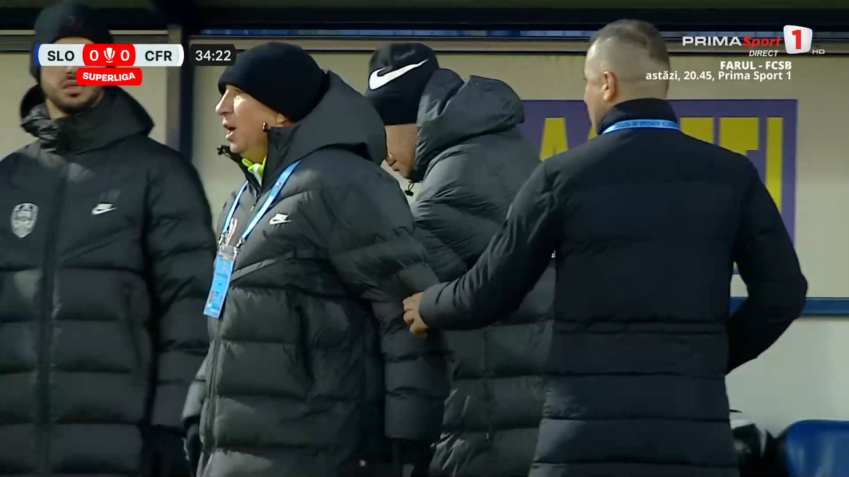 Dan Petrescu, criză de nervi în timpul meciului Unirea Slobozia - CFR Cluj