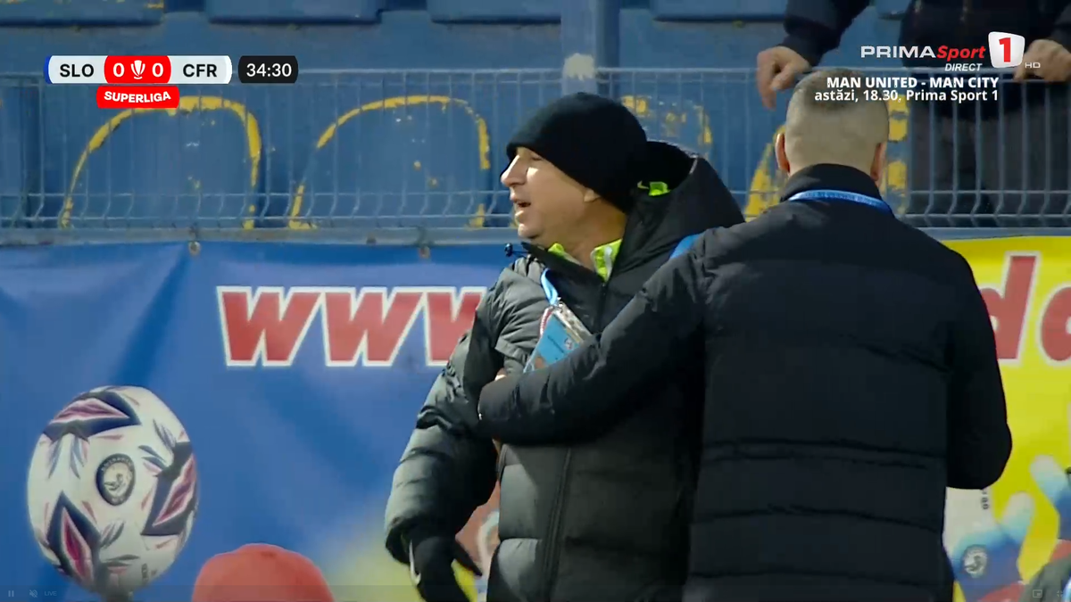 Dan Petrescu, criză de nervi în timpul meciului Unirea Slobozia - CFR Cluj