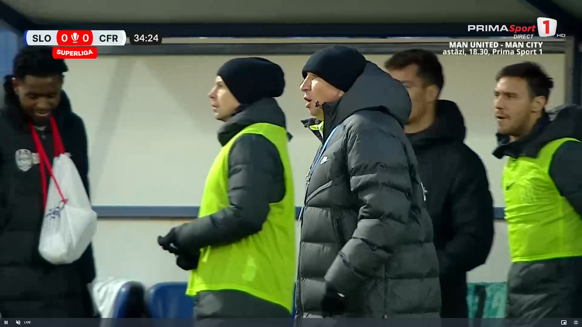 Dan Petrescu, criză de nervi în timpul meciului Unirea Slobozia - CFR Cluj