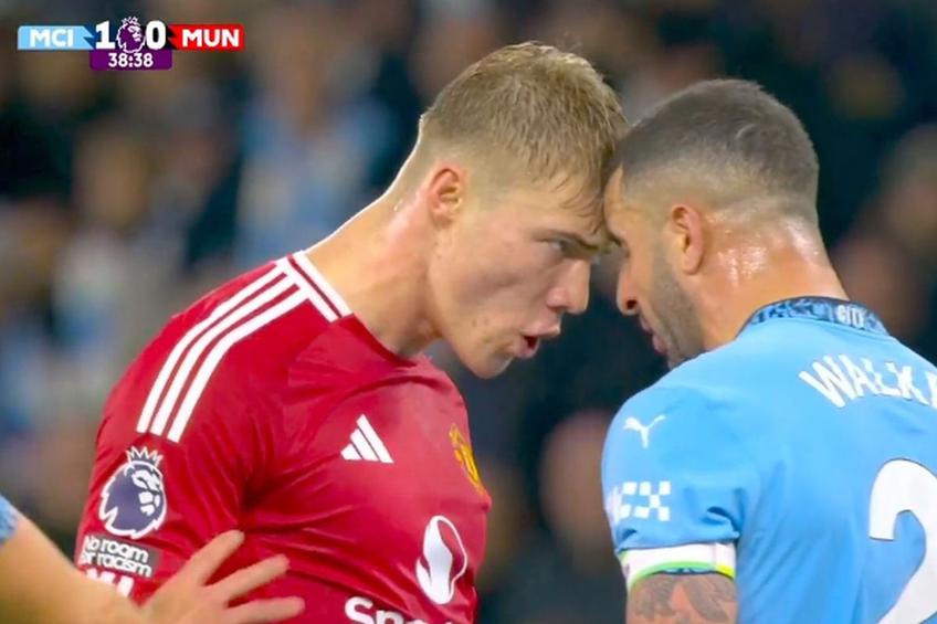 Duelul dintre Hojlund și Kyle Walker