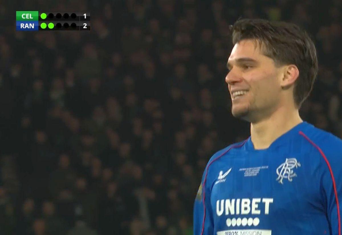Celtic - Rangers, penalty-ul lui Ianis Hagi în finala Cupei Ligii Scoției