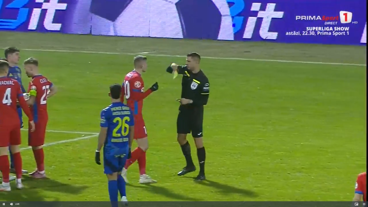 Florin Tănase, cartonaș galben pentru proteste în Slobozia - FCSB