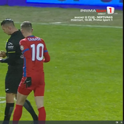 Florin Tănase, cartonaș galben pentru proteste în Slobozia - FCSB // FOTO: captură Prima Sport