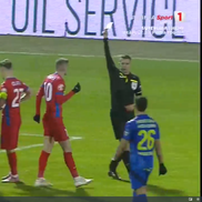 Florin Tănase, cartonaș galben pentru proteste în Slobozia - FCSB // FOTO: captură Prima Sport
