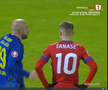 Florin Tănase, cartonaș galben pentru proteste în Slobozia - FCSB // FOTO: captură Prima Sport