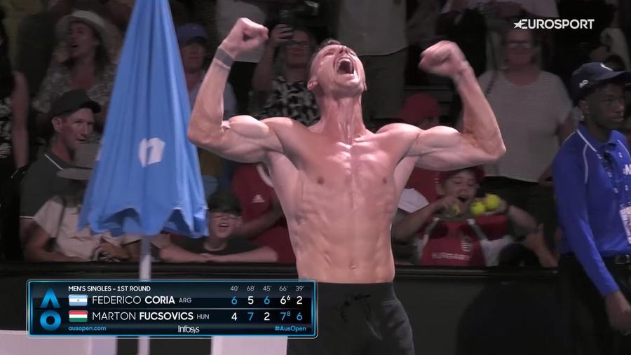 FOTO: Captură @Eurosport „Mr. Olympia” de la Australian Open » Imaginea devenită virală după „maratonul” din primul tur