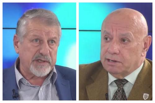 Ion Marin (în stânga) și Aurel Țicleanu