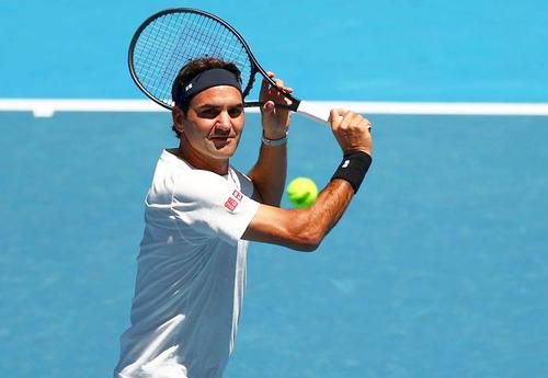 Roger Federer, la un antrenament pe Rod Laver Arena/Foto: Getty Images