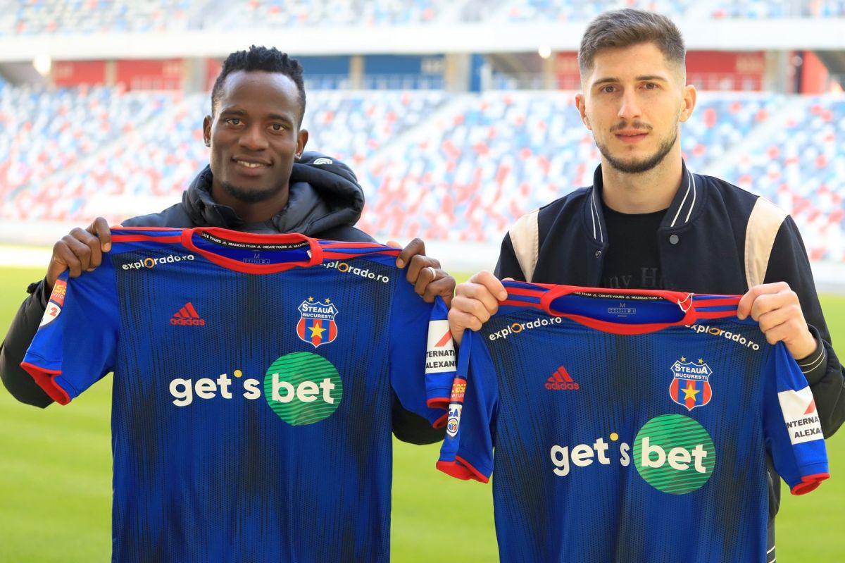 Steaua i-a transferat pe Cosmin Ciocoteală și Mahadi Mahrez Kayondo: imagini de la prezentare