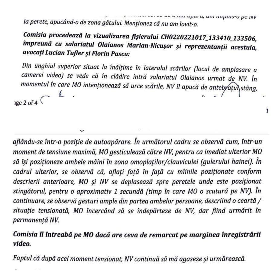 Procesul verbal al Comisiei, din 9 decembrie Marian Olaianos, prima reacție în scandalul din TVR: „Sunt victima unor imense și repetate abuzuri! N-am lovit-o pe domnișoară