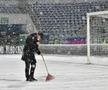 Imagini cu zăpada de la Buzău, înaintea meciului Gloria - FCSB