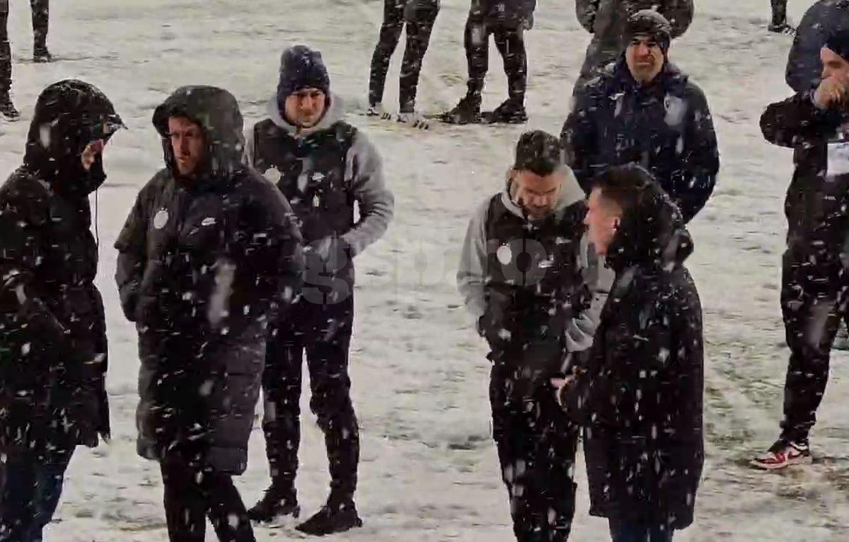 Imagini cu zăpada de la Buzău, înaintea meciului Gloria - FCSB
